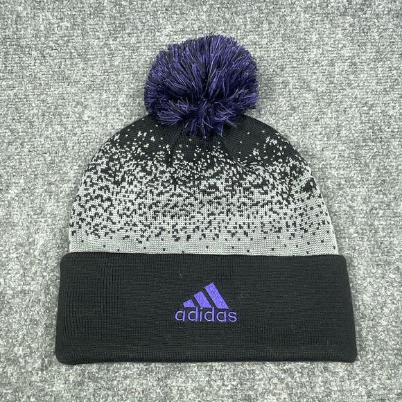 University Of Washington Huskies Black Gray Winter Pom Knit Beanie OSFM New - Picture 2 of 2